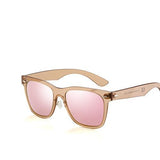 BestBuySale Sunglasses Flat Lens Rimless Square Frame Polarized Sunglasses - Blue,Pink 