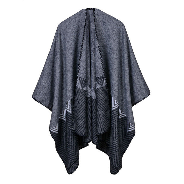 Women's Winter solid Color Fashion Poncho Scarf - 6 Colors