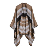 BestBuySale Poncho Scarves Vintage Women's Striped Winter Poncho Scarf - 5 Colors 