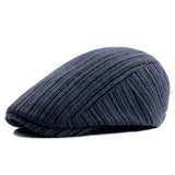 BestBuySale Beret Hat Retro Men's Knitted Beret Hats - Khaki,Wine Red,Black,Dark Blue 