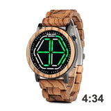 BestBuySale Wooden Watch Men's Colorful Digital LED Wooden Watch - Red,White,Blue,Green 