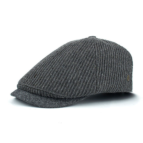 Winter Cotton Peaked Beret Cap For Men - Grey,Black,Navy,Coffee