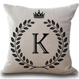 BestBuySale Cushion Covers Crown Letter 43*43cm Cotton Linen Pillow Cushion Cover 