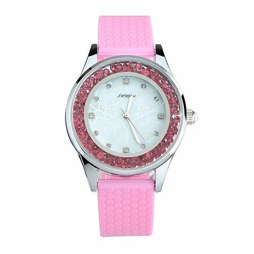 BestBuySale Women's Watches Fashion Women's Diamonds Silicone Band Watches - White,Pink,Mint Green,Purple,Light Pink 