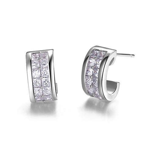 BestBuySale Earrings Women's Luxury Clear Cubic Zirconia Stud Earrings 