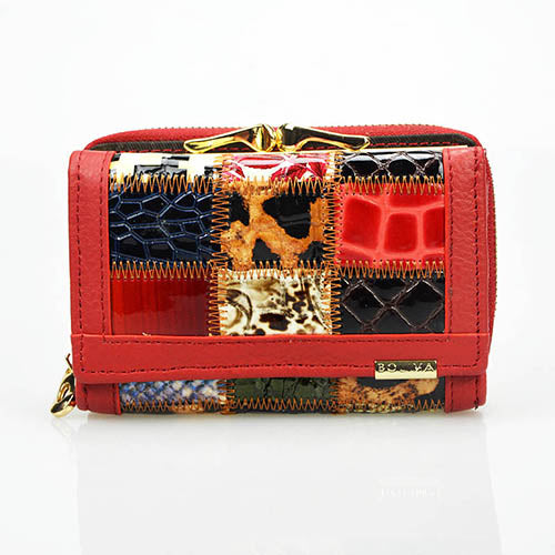 BestBuySale Wallets 3 Fold Fashion Patchwork Women's Wallets - Brown,Red,Black 
