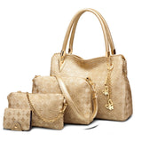 BestBuySale Bags Set Women's Fashion Shoulder Bags - 4 Pieces Bags Set - White,Black,Gold,Blue 