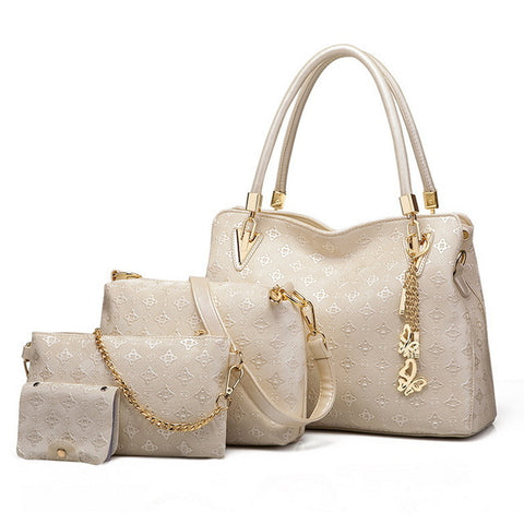 BestBuySale Bags Set Women's Fashion Shoulder Bags - 4 Pieces Bags Set - White,Black,Gold,Blue 